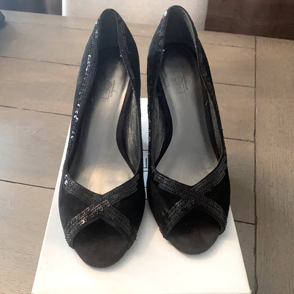 Suede Black “cocktail” Shoes - 3 “ heels